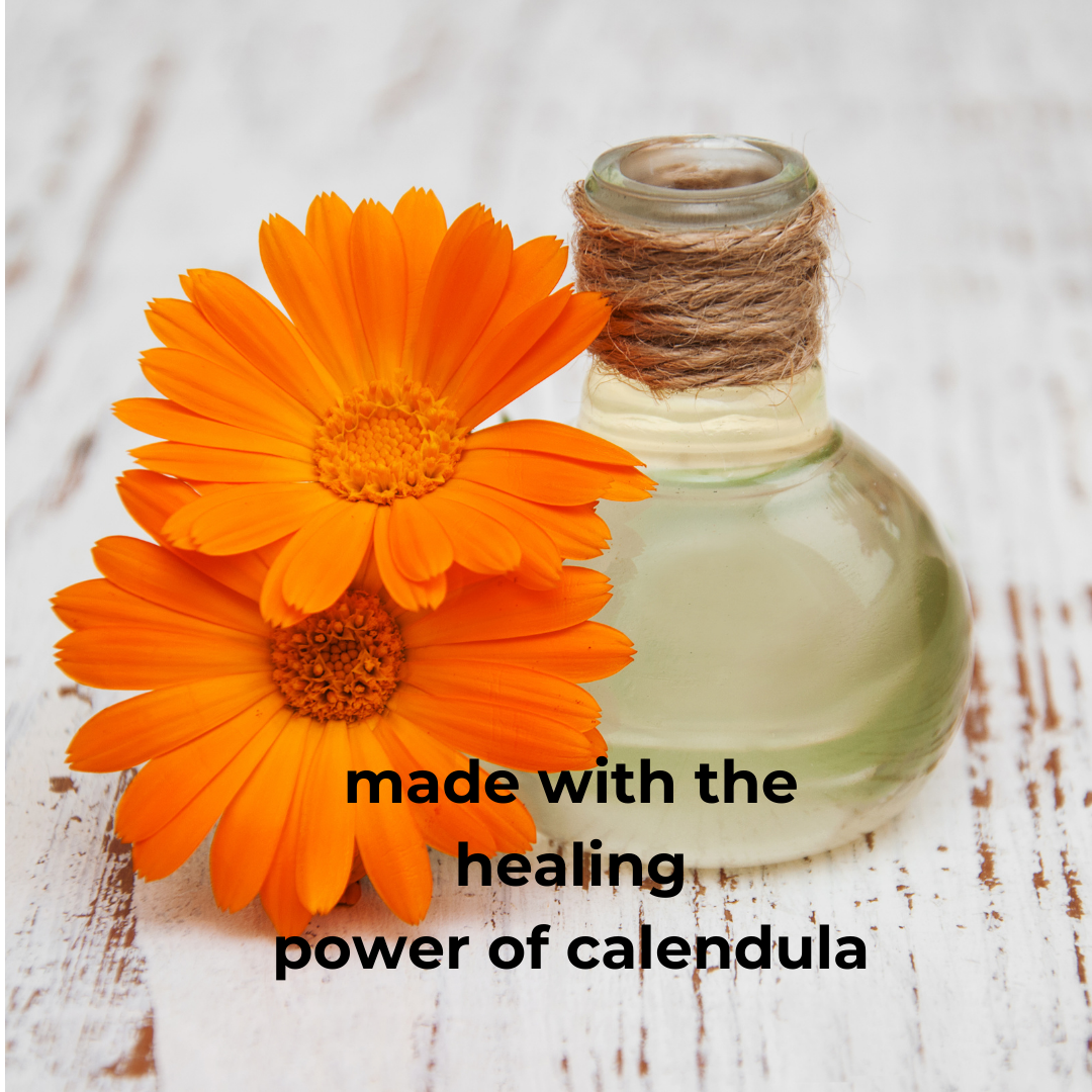 Made with healing calendula oil